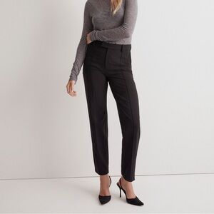 Madewell The Fairbanks Pintuck Trouser Pant in Black Size 12